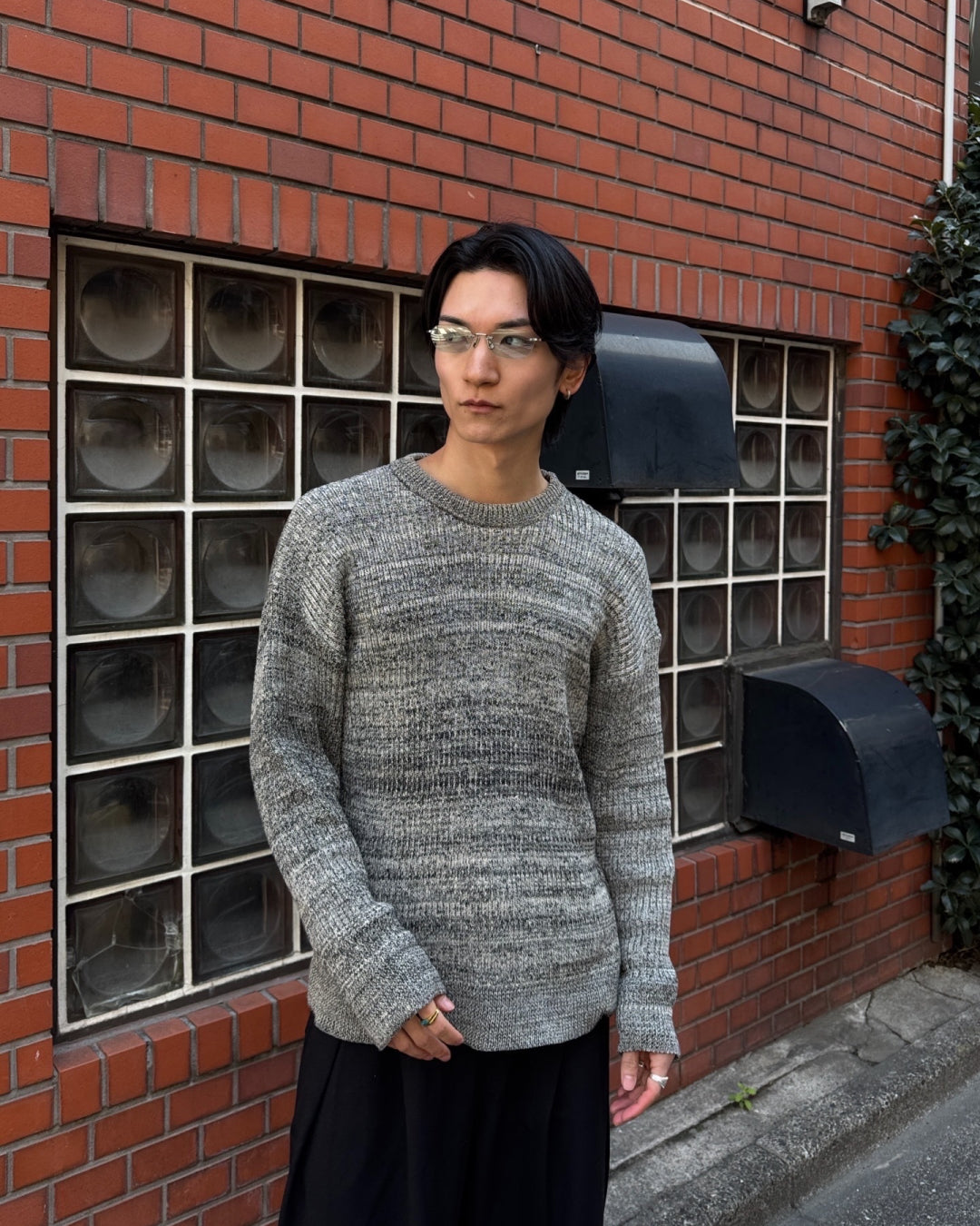 ミックスジャガードクルーネックセーター NA1129