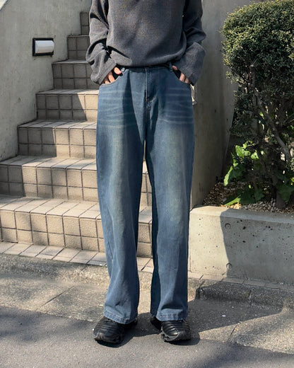 ヴィンテージウォッシュワイドデニムパンツ NA1139