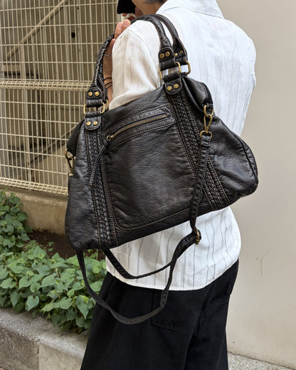 フェイクレザーミニボストン NA1146