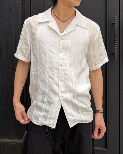 ナチュラルストライプオープンカラーシャツ NA1149