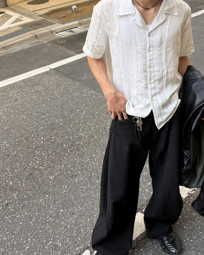 ナチュラルストライプオープンカラーシャツ NA1149