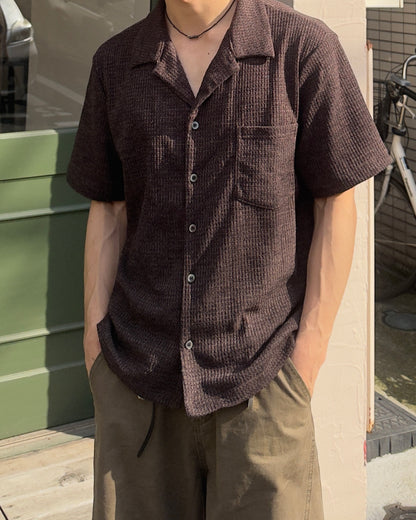 ワッフルオープンカラーシャツ NA1156