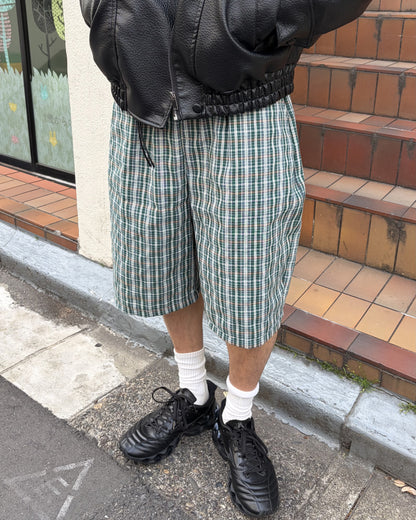 グリーンチェックハーフパンツ NA1159
