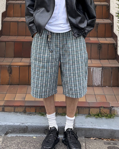 グリーンチェックハーフパンツ NA1159