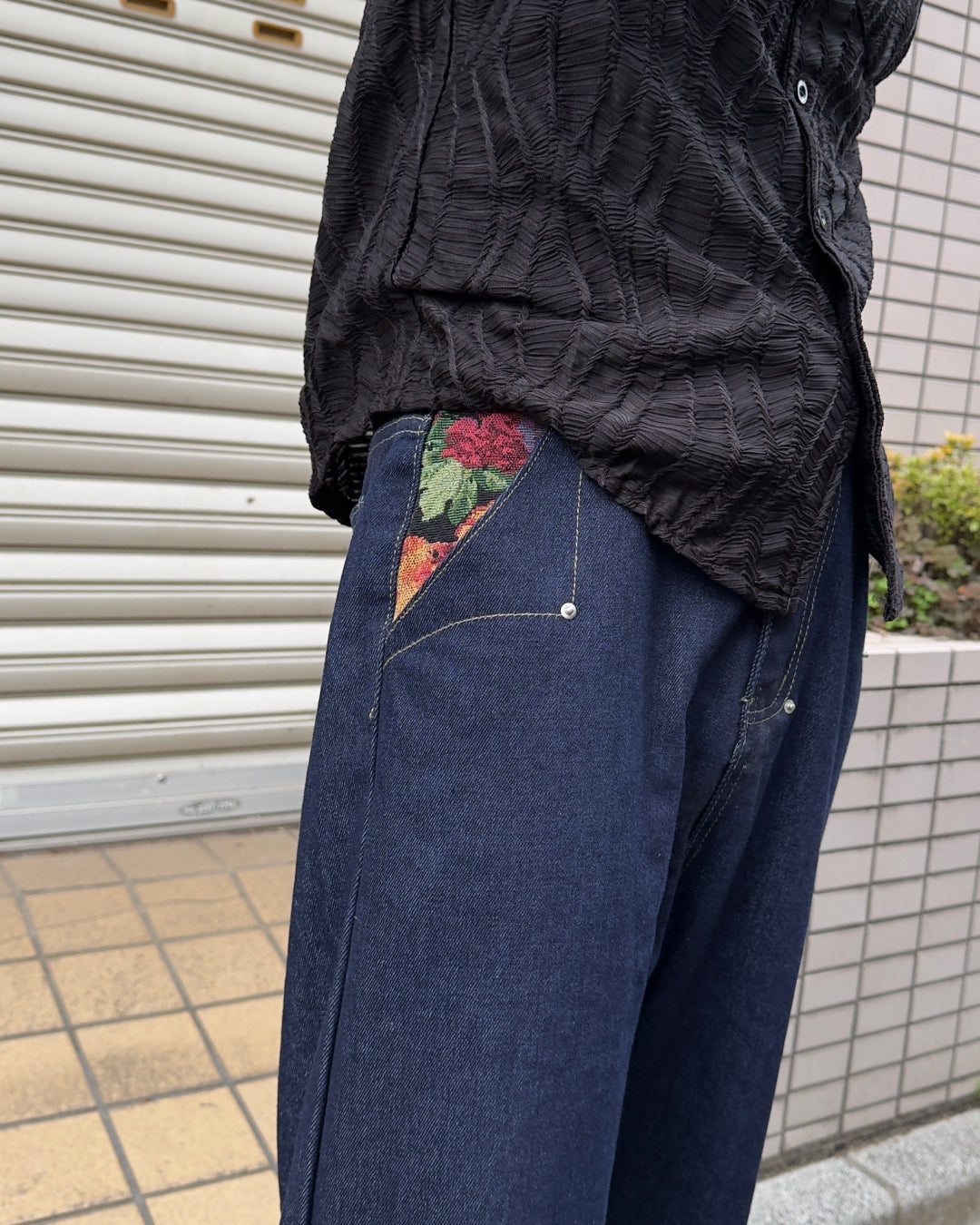 サイドポケットストレートデニムパンツ NA1160