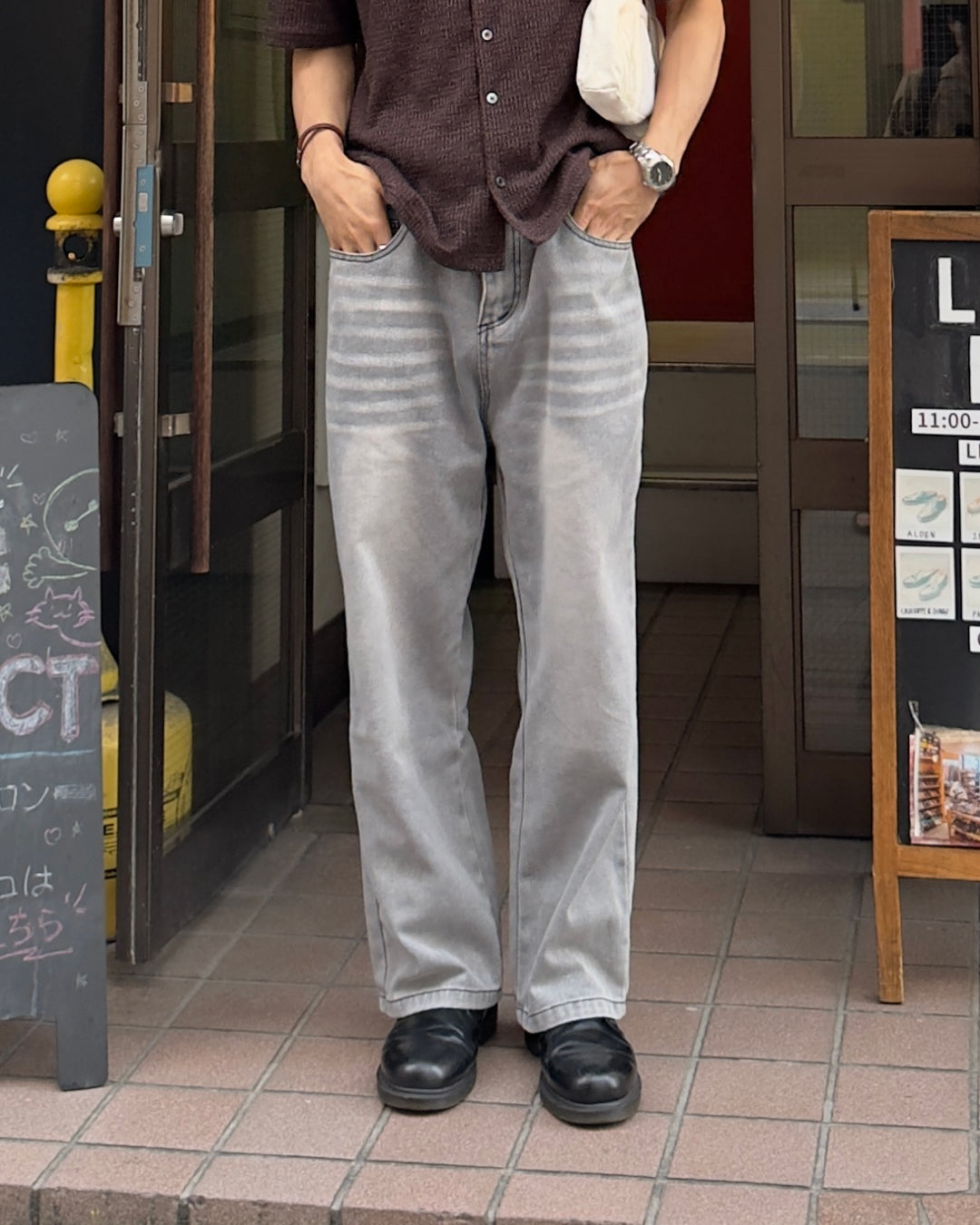 ストレートグレージーンズ NA1170