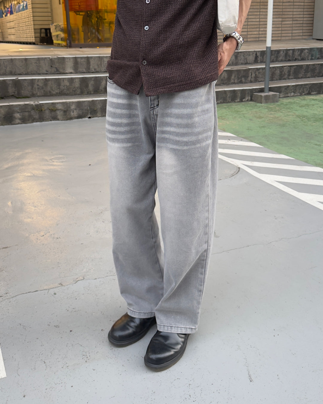 ストレートグレージーンズ NA1170