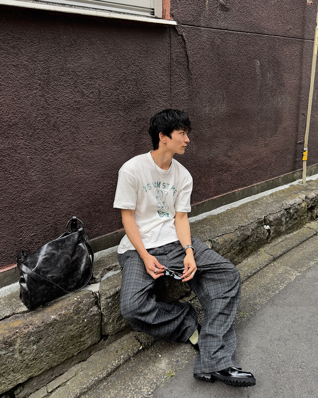 スリーブドッグヘッドプリントTシャツ NA1220