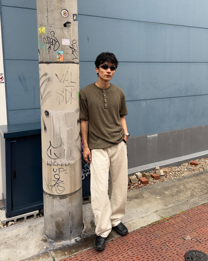 ヘンリーネックラインニット半袖Tシャツ NA1235