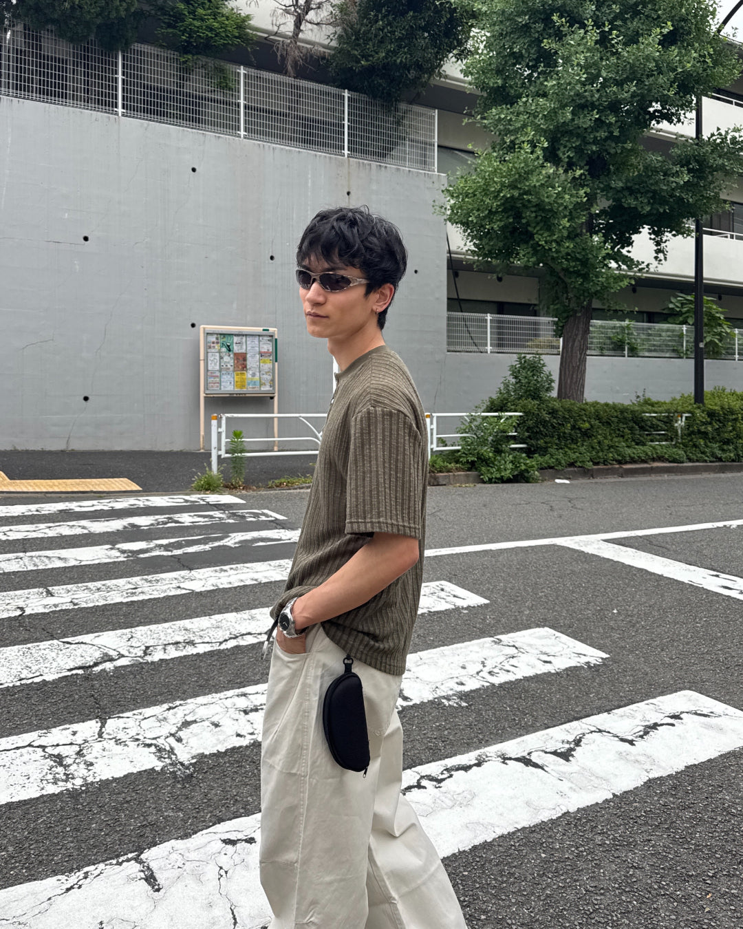 ヘンリーネックラインニット半袖Tシャツ NA1235