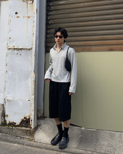 襟付きVネック長袖ニット NA1251