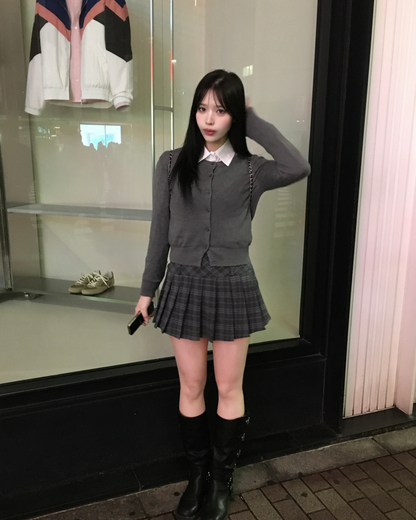 ハイウエストスリムプリーツスカート NK0002