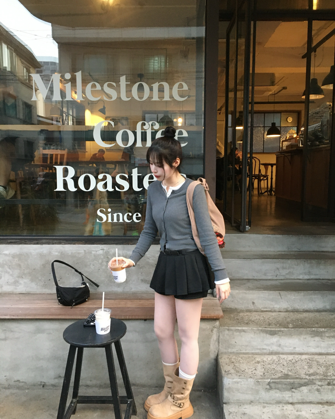 ベルト付きプリーツミニスカートパンツ NK0003