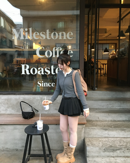 ベルト付きプリーツミニスカートパンツ NK0003