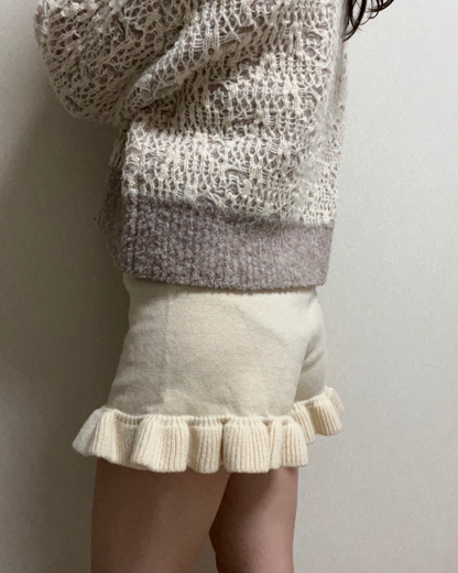 Wool short knit pants NM0003