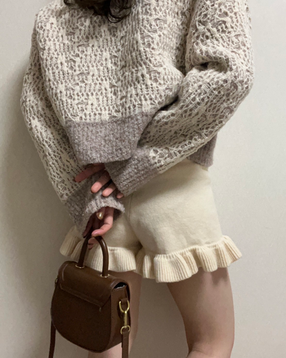 Wool short knit pants NM0003