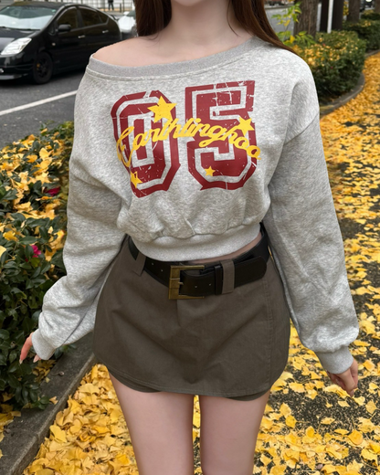 ワンショルダーナンバーロゴスウェット NO0147