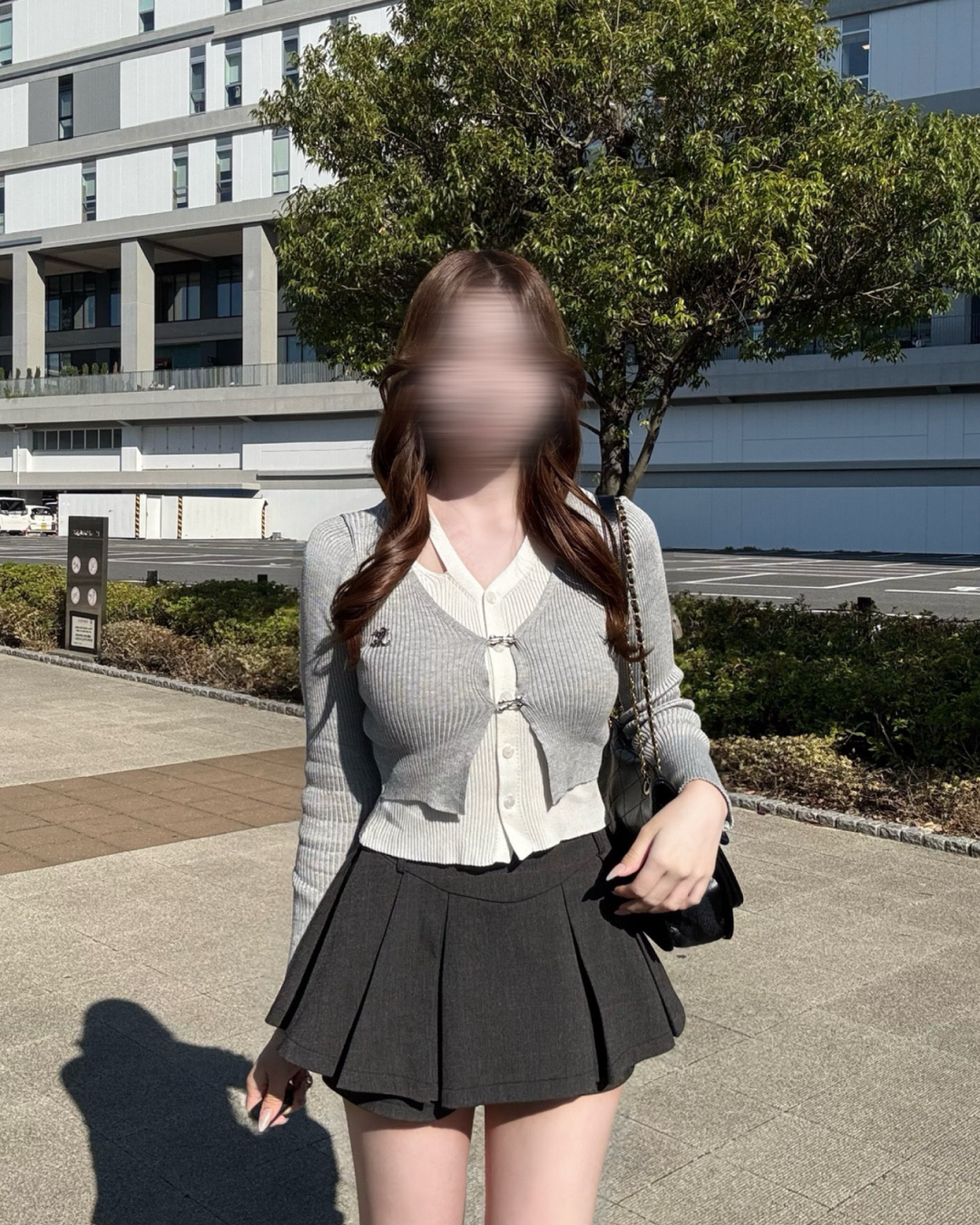 2ピースバイカラーカーディガン NO0152