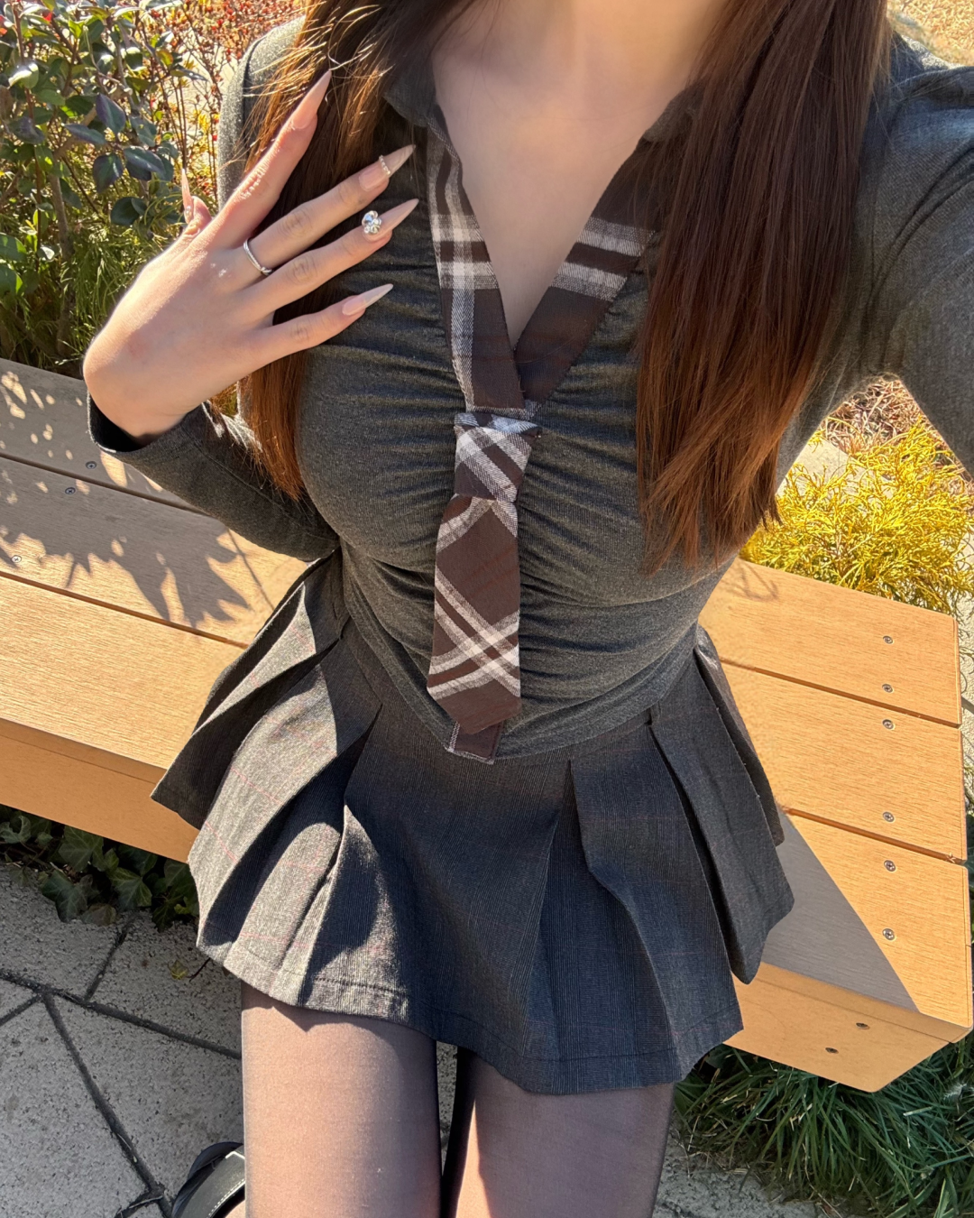 タイ付きギャザーニットシャツ
NO0166