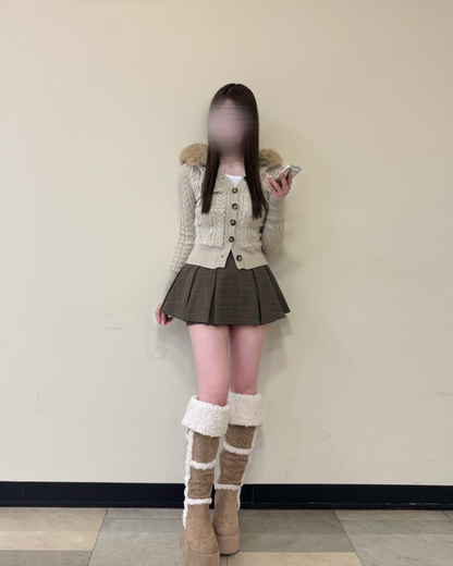 ニットファーフーディカーディガン
NO0168