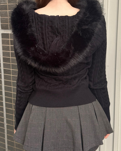 ニットファーフーディカーディガン
NO0168