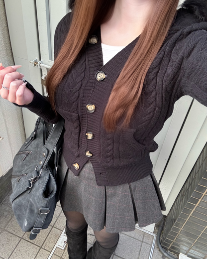 ニットファーフーディカーディガン
NO0168