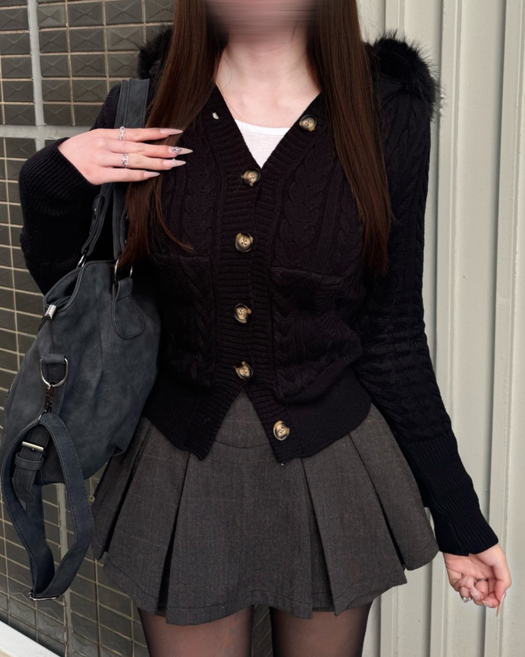 ニットファーフーディカーディガン
NO0168