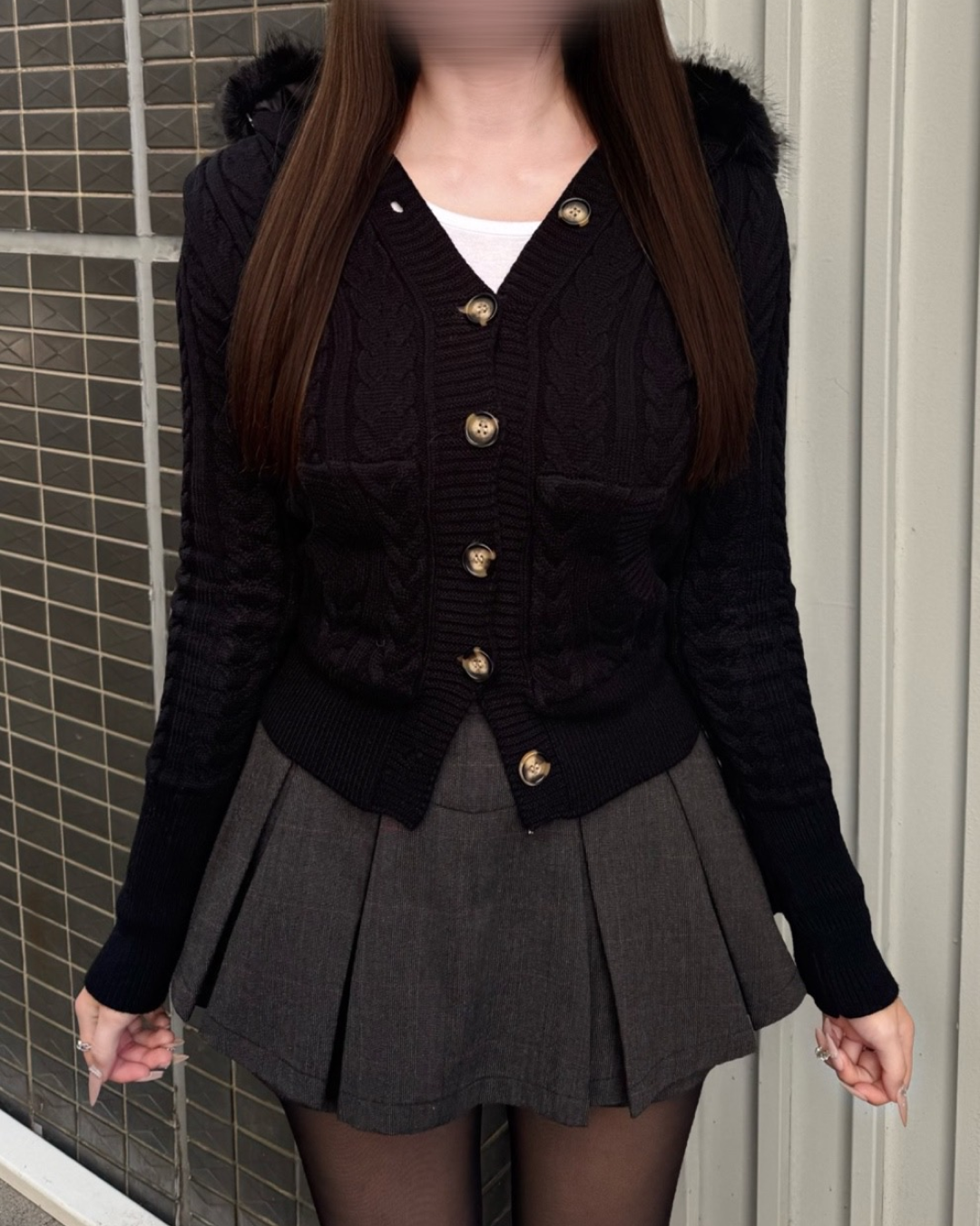 ニットファーフーディカーディガン
NO0168