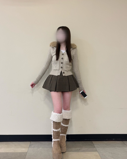 ニットファーフーディカーディガン
NO0168