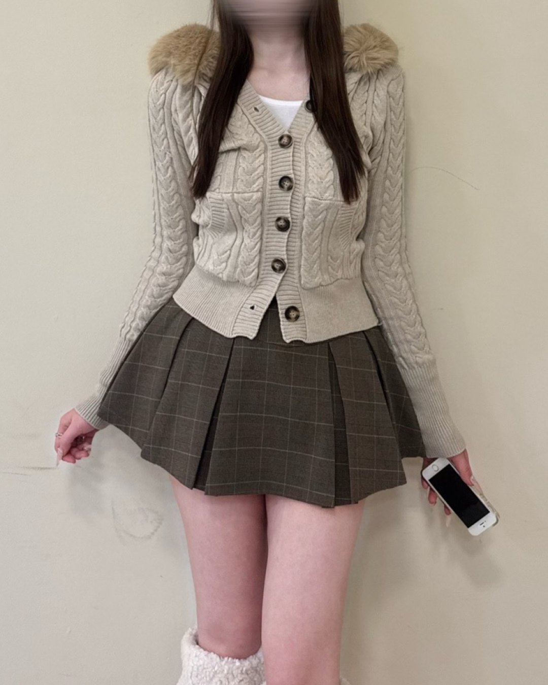 ニットファーフーディカーディガン
NO0168