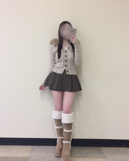 ニットファーフーディカーディガン
NO0168