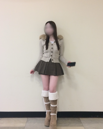 ニットファーフーディカーディガン
NO0168