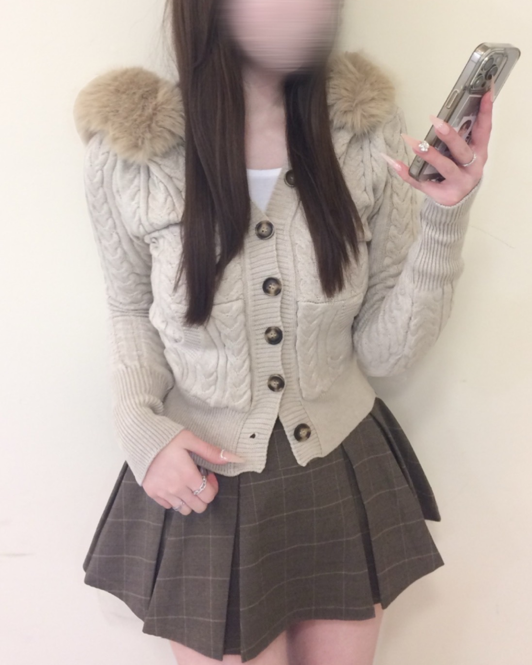 ニットファーフーディカーディガン
NO0168