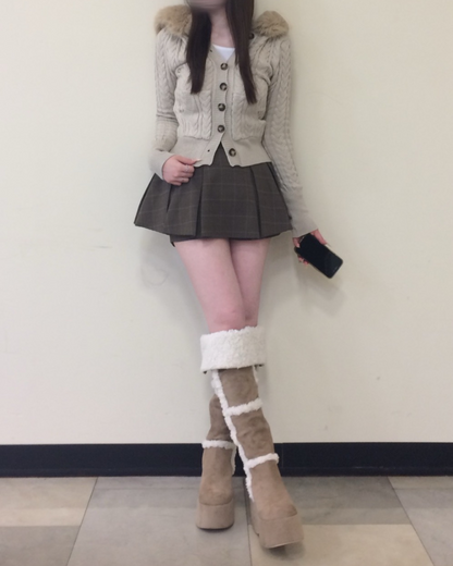 ニットファーフーディカーディガン
NO0168