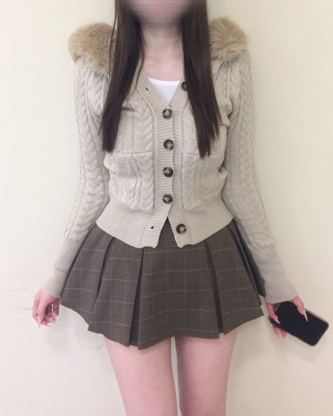 ニットファーフーディカーディガン
NO0168