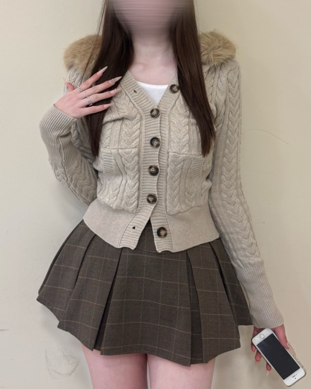 ニットファーフーディカーディガン
NO0168