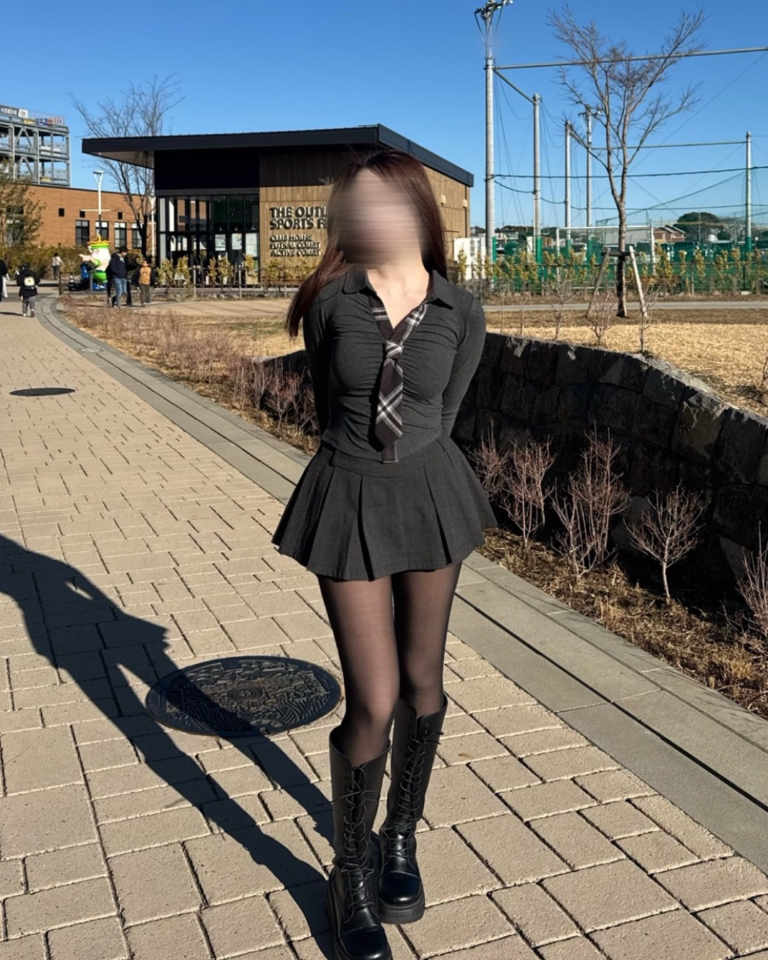 レースアップレザーライク厚底ブーツ
NO0170