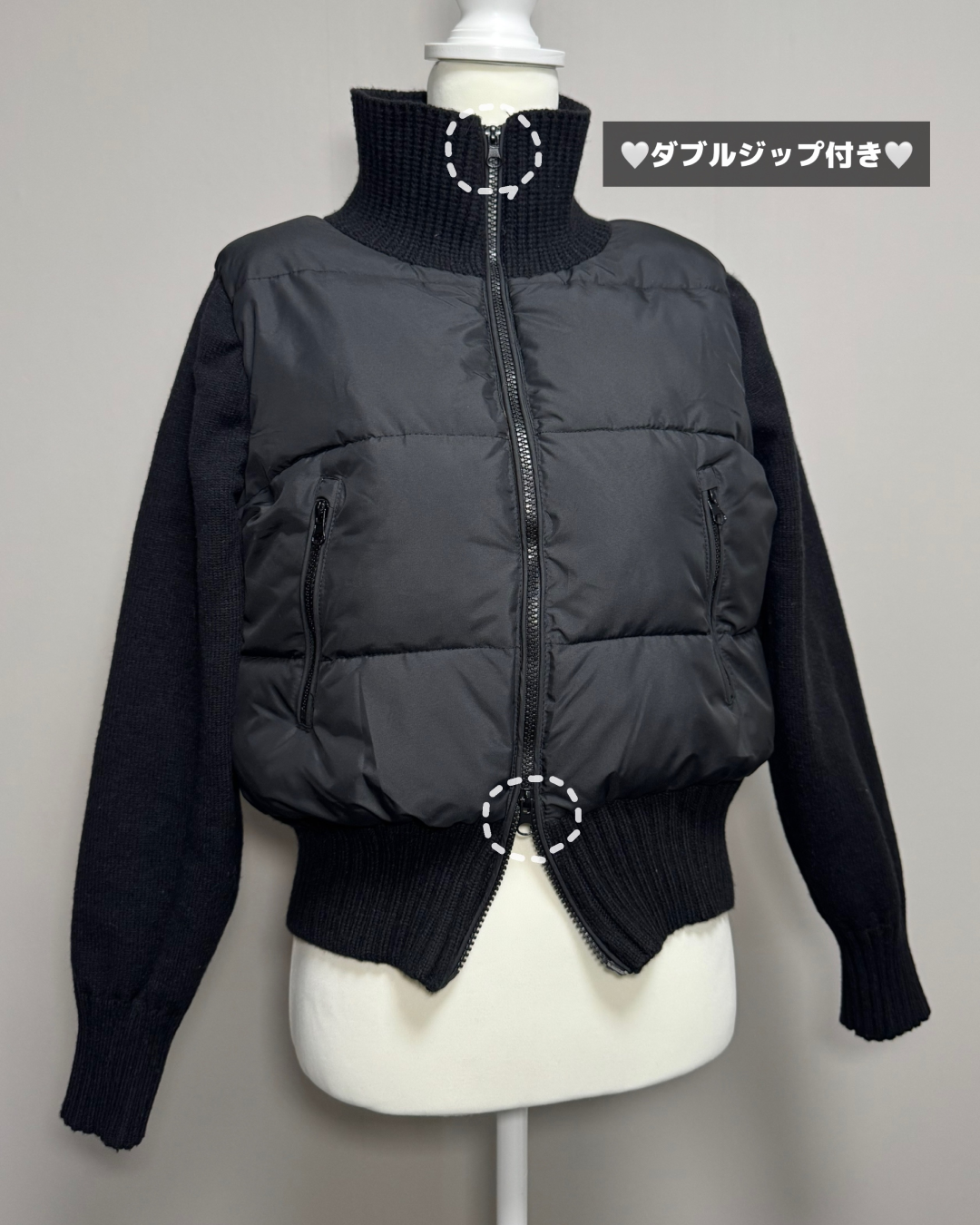 フェイクツーピースダブルジップアップジャケット
NO0178