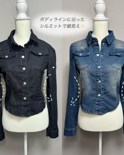スリムフィットショートデニムジャケット NO0216