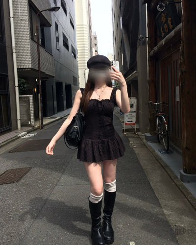 タイトウェストストラップレースワンピ NO0225