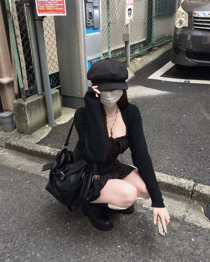 タイトウェストストラップレースワンピ NO0225