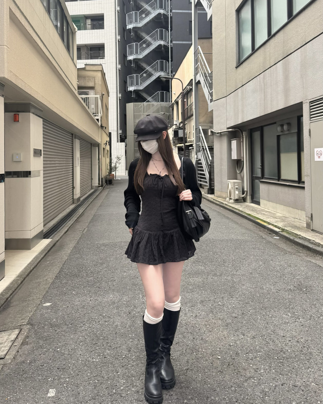 タイトウェストストラップレースワンピ NO0225
