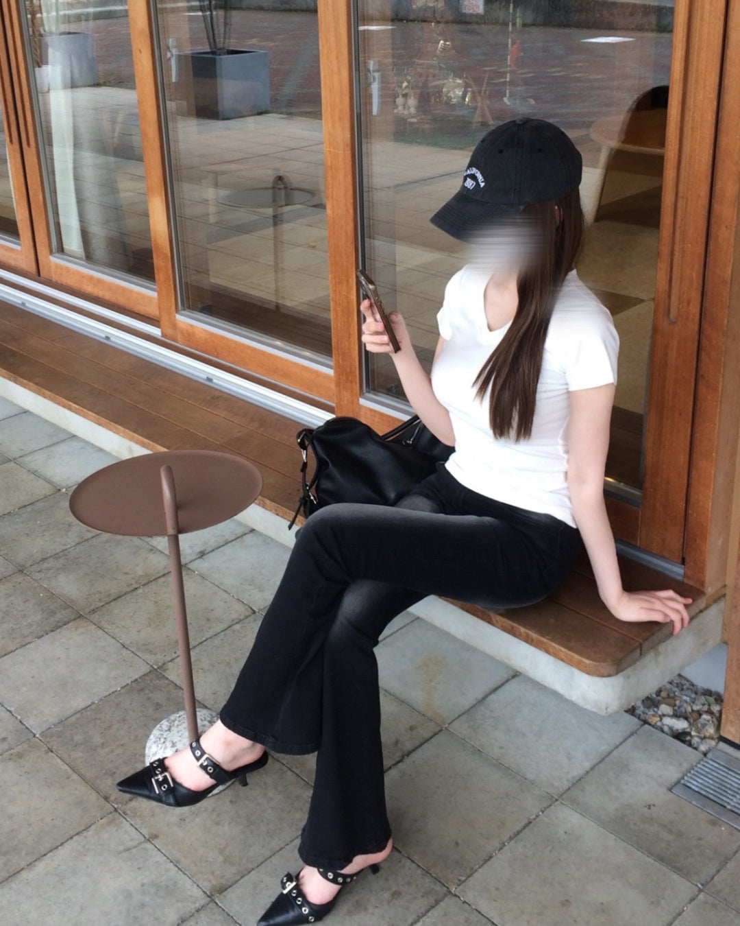 ストレートショルダーウエストVネック半袖TシャツNO0246