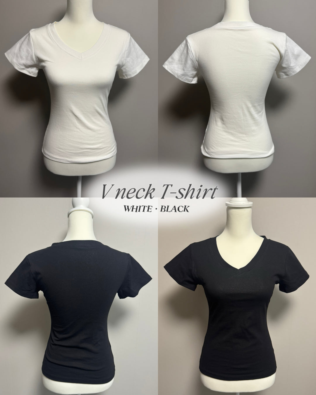 ストレートショルダーウエストVネック半袖TシャツNO0246