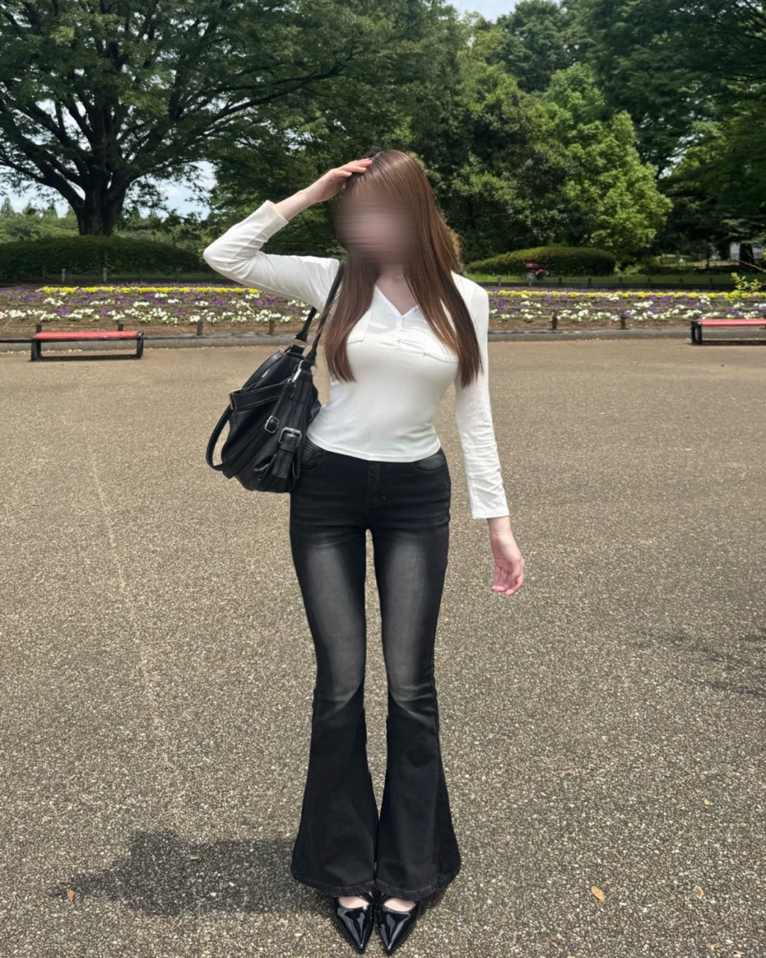 ヘンリーネックスリムVネックトップ
NO0253