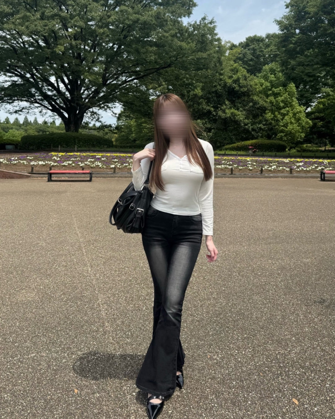ヘンリーネックスリムVネックトップ
NO0253