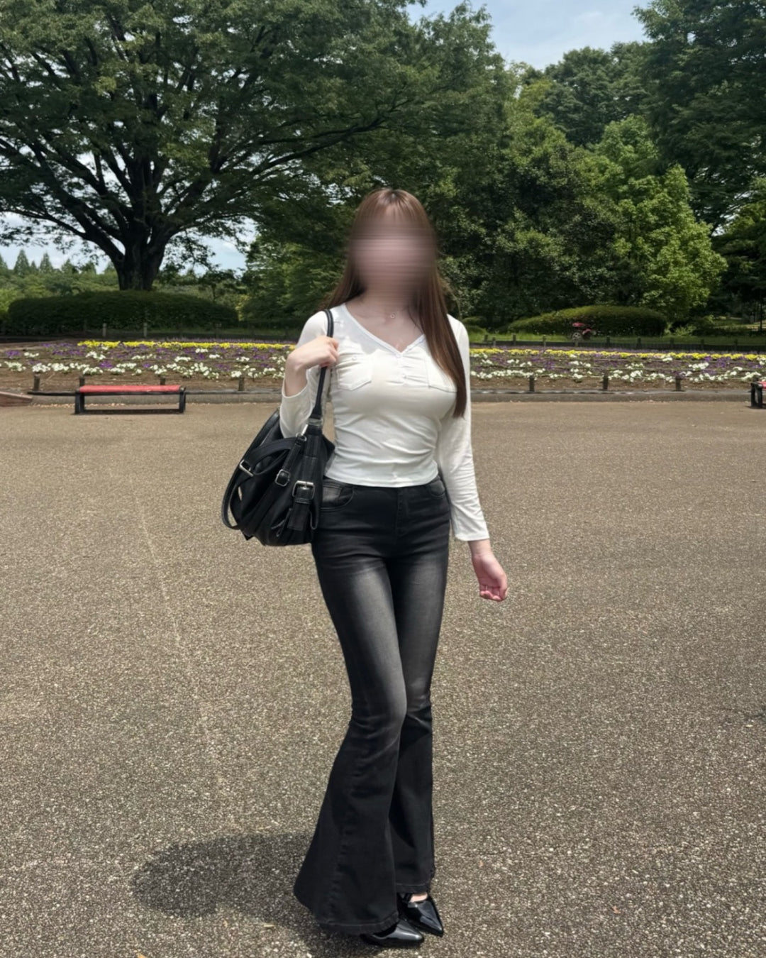 ヘンリーネックスリムVネックトップ
NO0253
