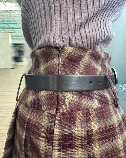 【即納】ベルト付きチェックプリーツミニスカート NO5001