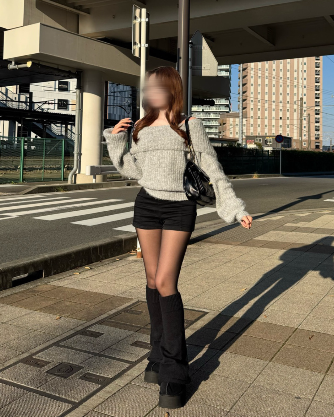 【即納】オフショルダーローゲージニット NO5004