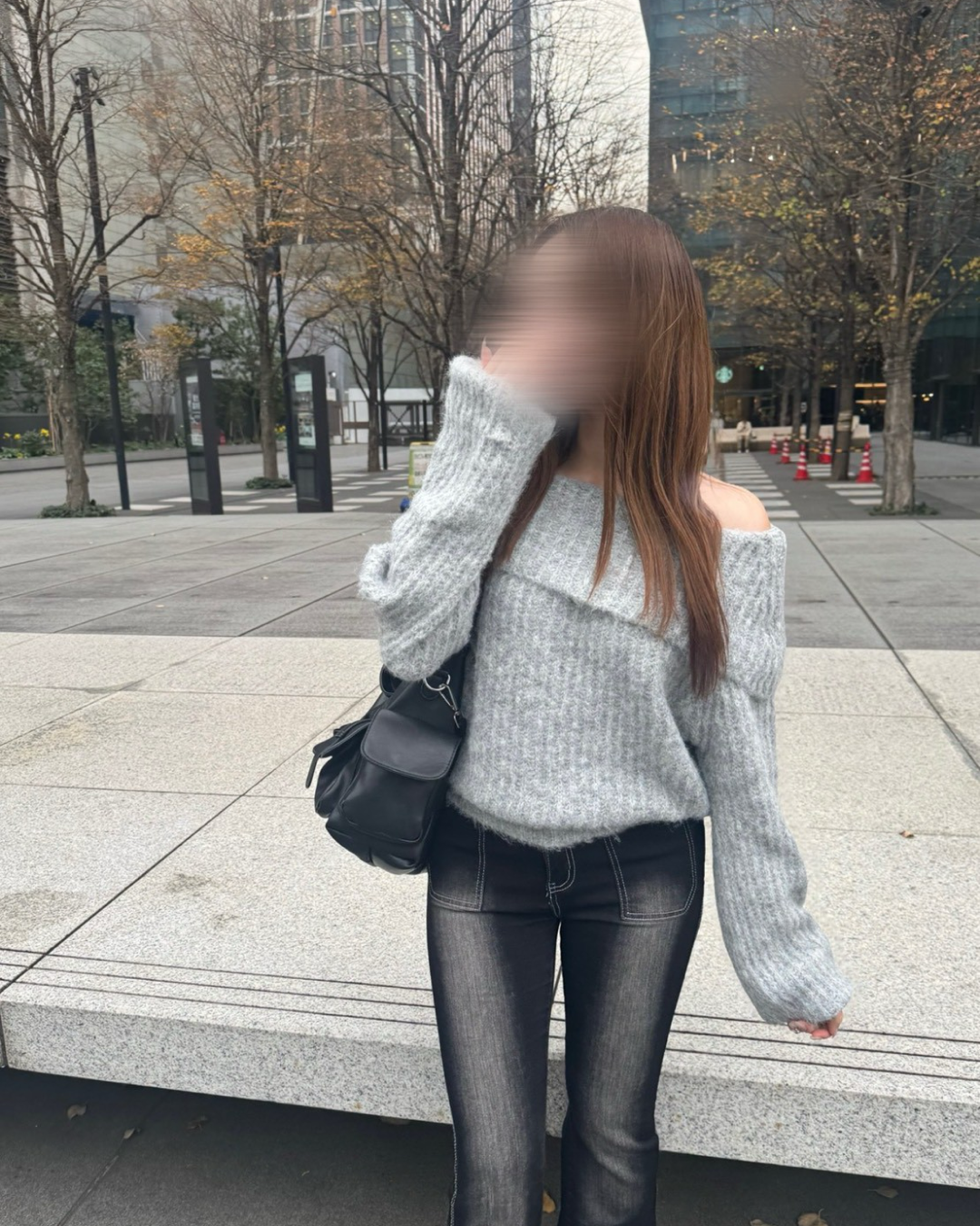 【即納】オフショルダーローゲージニット NO5004